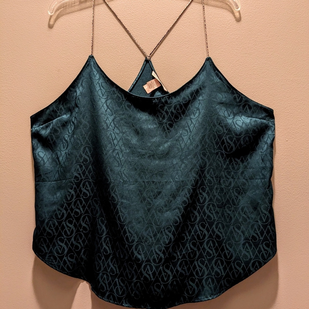 Victoria Secret Size XL Cami Top Animal Print Accent Intimate Sleepwear PJ Green